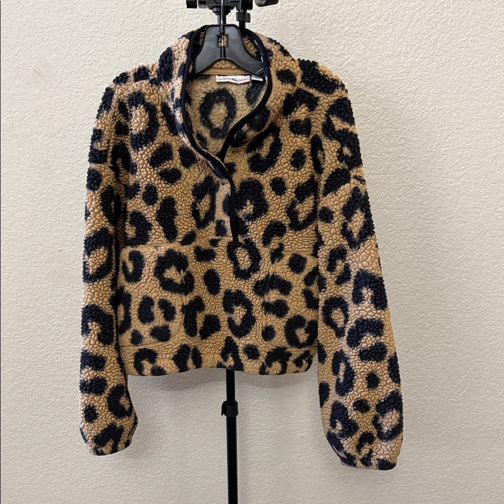 Leopard Print Fleece Pullover
